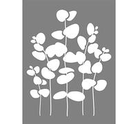 Rayher 45110000 Mask Stencil for Crafts and Painting, Reusable Silk Screen Template with Eucalyptus stem Design, Craft Squeegee Included, 15.25x20.32cm