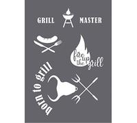 Rayher 45114000 Stencil "Grill Master" A4, 1 stencil+1 squeegee, tab-bag