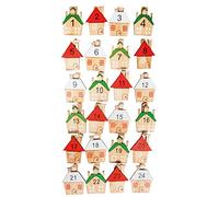 Rayher 46284000 Wooden pegs with House 1-24, Natural, 3 x 3.5 cm