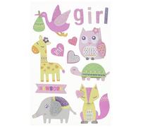 Rayher 50083262 3D Paper Sticker Baby, baby pink, 15pcs, with effects, tab-bag