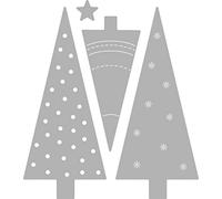 Rayher 50089000 Set of Punch templates: Xmas Tree, Steel, Silver, 0.7x0.7cm-3x6.9cm, tab-Bag 4pcs