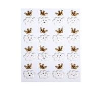 Rayher 50109000 Puffy Clouds with Gold Crown Scrapbook Stickers, 3D Stickers for Card Making and Crafts, Happy Clouds Design, 32 Pieces