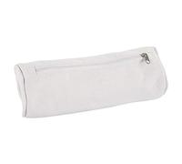 Rayher 53986102 Round Pencil Case for Fabric Painting, Screen Printing and Textile Crafts, Plain Zipper Bag, Polyester-Cotton Blend, White, 22x7cm
