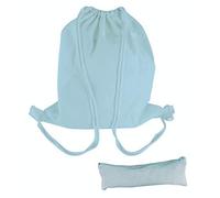 Rayher 53989356 Drawstring Backpack and Pencil Case for Textile Crafts and Screen Printing, Cotton-Polyester Blend, Light Blue