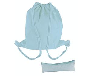 Rayher 53989356 Drawstring Backpack and Pencil Case for Textile Crafts and Screen Printing, Cotton-Polyester Blend, Light Blue