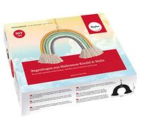 Rayher 55946999 DIY Rainbow Macrame Kit, Craft Kit for Rainbow Wall Hanging, 25 x 20 cm