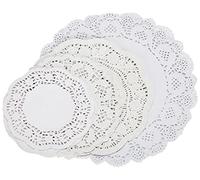 Rayher 59225102 Lace Paper Set: Round, Self-Service Bag, 60 Pieces, White