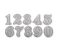Rayher 59236000 Metal Cutting Dies Small Numbers 0-9, Number Cutting Die Stencils for Card making and Scrapbooking, 10-Piece Set