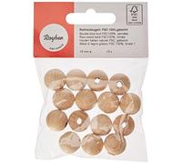Rayher 6248700 Raw Wood Balls FSC 100% Drilled 15 mm Diameter 4 mm DL Pack of 15