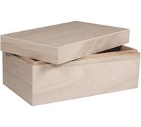 Rayher 62815000 Natural Wood Box with Lid for Craft, DIY Wooden Keepsake Box, 2