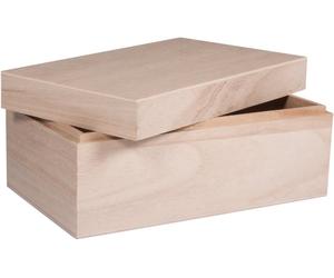 Rayher 62815000 Natural Wood Box with Lid for Craft, DIY Wooden Keepsake Box, 2