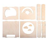 Rayher 62980505 Wooden Construction 3D Motif Frame, FSCMixCred, Natural, 15.5 x 15.5 x 3.4 cm, Cloud, 12 Pieces, Box 1 Set, Normal