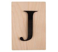 Rayher 63101576 Large Wooden Letter Tile for DIY Wall Art, Letter J for Names, Words, Crafts and Wall Decoration, 10.5 x 14.8 cm