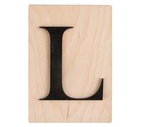 Rayher 63103576 Large Wooden Letter Tile for DIY Wall Art, Letter L for Names, Words, Crafts and Wall Decoration, 10.5 x 14.8 cm