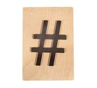 Rayher 63121576 Wood Tile with Hashtag Symbol for DIY Wall Art, Wooden Number Sign Tile for Names, Words, Crafts and Wall Decoration, 10.5 x 14.8 cm