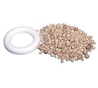 Rayher 63504000 Craft Kit for DIY Wood Bead Wreath with Natural Wood Balls, Wreath Diameter 20cm