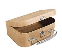 Rayher 67204000 Papier Mache Suitcase with Metal Handle, Sturdy Cardboard Carrying Case for Crafting, 12 x 8.5 x 5 cm