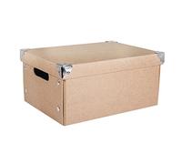 Rayher 67257000 Foldable Storage Box, Organiser with Lid for craft supplies, hobby, home and office, Paper Mache, 32.5x25x16cm