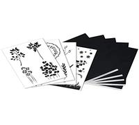Rayher 67290000 Templates and Transfer Paper for Wood Burning, Card Making and Fabric Painting, Carbon Paper for Crafts, A4, Design Line Plants