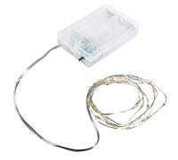 Rayher 69228159 Mini LED Fairy Lights with Wire/Timer, Light Yellow, 130 cm, 20 LEDs, Battery-Operated, Natural, Normal