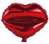 Rayher 87178287 Foil balloon Kissable lips, classical red