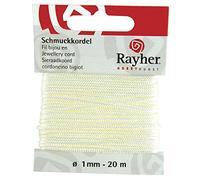 Rayher 8947396 Jewellery Cord, Diameter 1 mm, SBCard 20 m, Cream