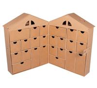 Rayher Advent Calendar, Natural, Kraft FSC Certified, 24 x 12.4 x 30.2 cm, House to Open, Advent Calendar for Filling, Drawer Cabinet for Painting and Decorating, 67399521