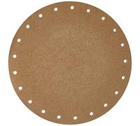 Rayher Basket MDF Bottom, Round Bottom for Basket Weaving, Wooden Base with Holes for Wicker Baskets, Diameter 25cm, MDF, 6129200