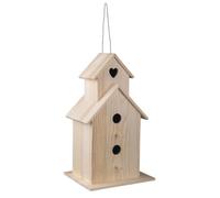 Rayher Bird House for Wild Birds, Wooden Nesting Box for Small Birds, 22x19x39cm, natural wood, 64510505