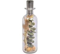 Rayher Bottle Candle Holder Filled with Dried Flowers, Glass Candle Holder for Taper Candles, Metal Candle Stick Holder, 5.5x18.5cm, 46698000