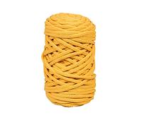 Rayher Braidy Recycling Yarn for Crafts and Decorations, Crochet Yarn, Macrame Cord with a Diameter of 4mm, 60m, honey yellow, 42010166