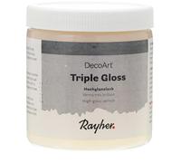 Rayher Brush on Gloss Varnish for Indoor Crafts, Clear Gloss Glaze, Sealer for Acrylic Paints with Glossy Finish, triple gloss, 236ml, 38067000
