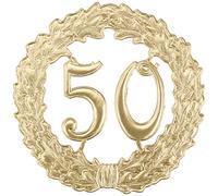 Rayher Cardboard Wreath for 50th Wedding Anniversary or 50th Birthday, Gold, Diameter 18 cm, 8211106