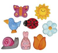 RAYHER Casting Mould: Spring Ornaments, 8 Motives, 3-5cm, Size: 23.2x18.3cm, miscellaneous, Colourless, 2.95 x 2.2 x 0.16 cm