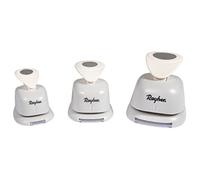 Rayher 3pcs Circle Craft Punch Set for Card Making and Scrapbooking, Paper Craft Punch Set with Circle Design, Lever Punch Set, various sizes, 69261000