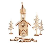 Rayher Construction Kit Church 37 PC. Wood, Plywood,