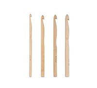 Rayher Crochet Hooks Set, Bamboo Hooks for Crochet in Four Sizes, 4, 6, 8, 10mm, Set of 4 Crochet Hooks with a length of 15cm, 42012505
