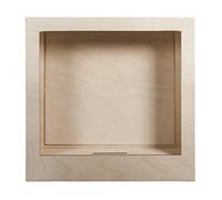 Rayher DIY Kit Wooden Shadow Box Frame, 3D Frame for Crafts, Frame Building Set, natural wood, 8 pieces, 24x24x6.6cm, 62854505