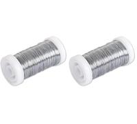 Rayher Flower Wire, Silver, 0.35 mm Diameter, Spool 100 m, Material: Iron, Galvanised, Nickel-Free, Craft Wire, Winding Wire, 2425021 (Pack of 2)