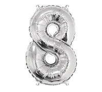 Rayher Foil Balloon Number 8", Silver, 40cm, SB-Btl 1Stück, 87040606