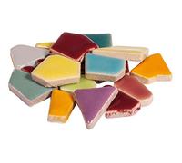Rayher Glazed Ceramic Mosaic Tiles, Rainbow Colours, 500g
