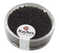 RAYHER HOBBY 1406301 Rocailles, 2 mm ø, opak, Dose 17g, schwarz