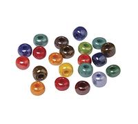 Rayher Hobby 1418649 Glass Large Hole Wheel Opaque Diameter 6.7 mm 55 g Box Mixed