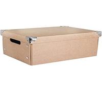 RAYHER HOBBY 67258000 Foldable Storage Box, Organiser with Lid for craft supplies, hobby, home and office, Paper Mache, 30x22x14cm