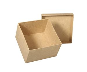 RAYHER HOBBY 71755000 FSC-Certified 100% Recycled Papier Mache Box, Square, 18.5 x 18.5 x 12 cm