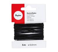 RAYHER HOBBY 8909001 Elastic Thread 0.6 mm, carded 5 m, Black