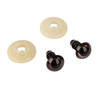 RAYHER HOBBY 8911005 Animal Eyes Made From Plastic to Press-on, Self-Service Bag, Pack of 10, 9 mm Diameter, Dark Brown