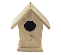 RAYHER HOBBY Decorative Birdhouse for Crafts, Natural Wood Nesting Box for Decorating and Crafting, Wood Bird House, 12x7.5x13cm, 62290000