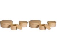 Rayher HOBBY Papier Mache Storage Box, Paper, Brown, 24 x 24 x 9.1 cm (Pack of 2)