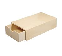 Rayher Large Wooden Matchbox, Sliding Drawer Box for DIY Crafts, Storage Box to Decorate, DIY Wood Jewellery Box, natural wood, 20x10x5cm, 62601000